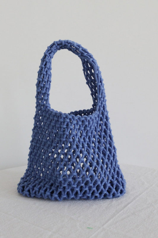 Mesh Woven Bucket Bag