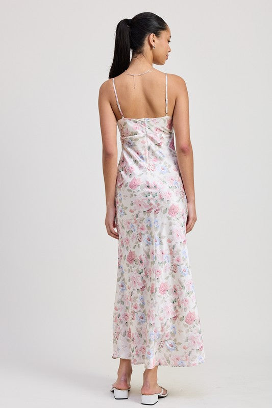 Spaghetti Strap Midi Floral Dress