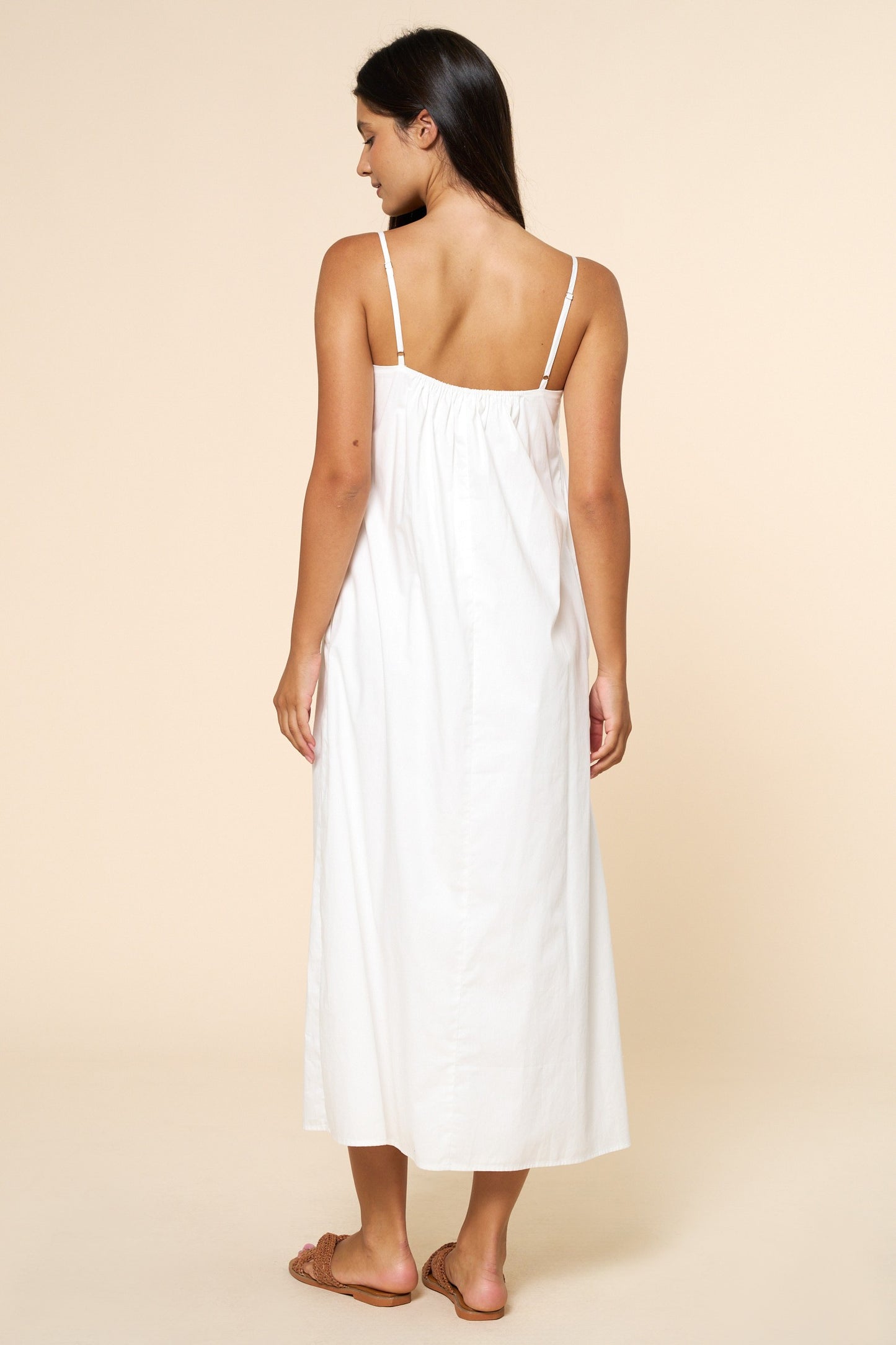 Pleated Spaghetti Straps Maxi Dress