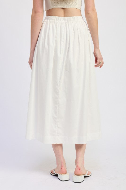 Full Shirred Midi Skirt