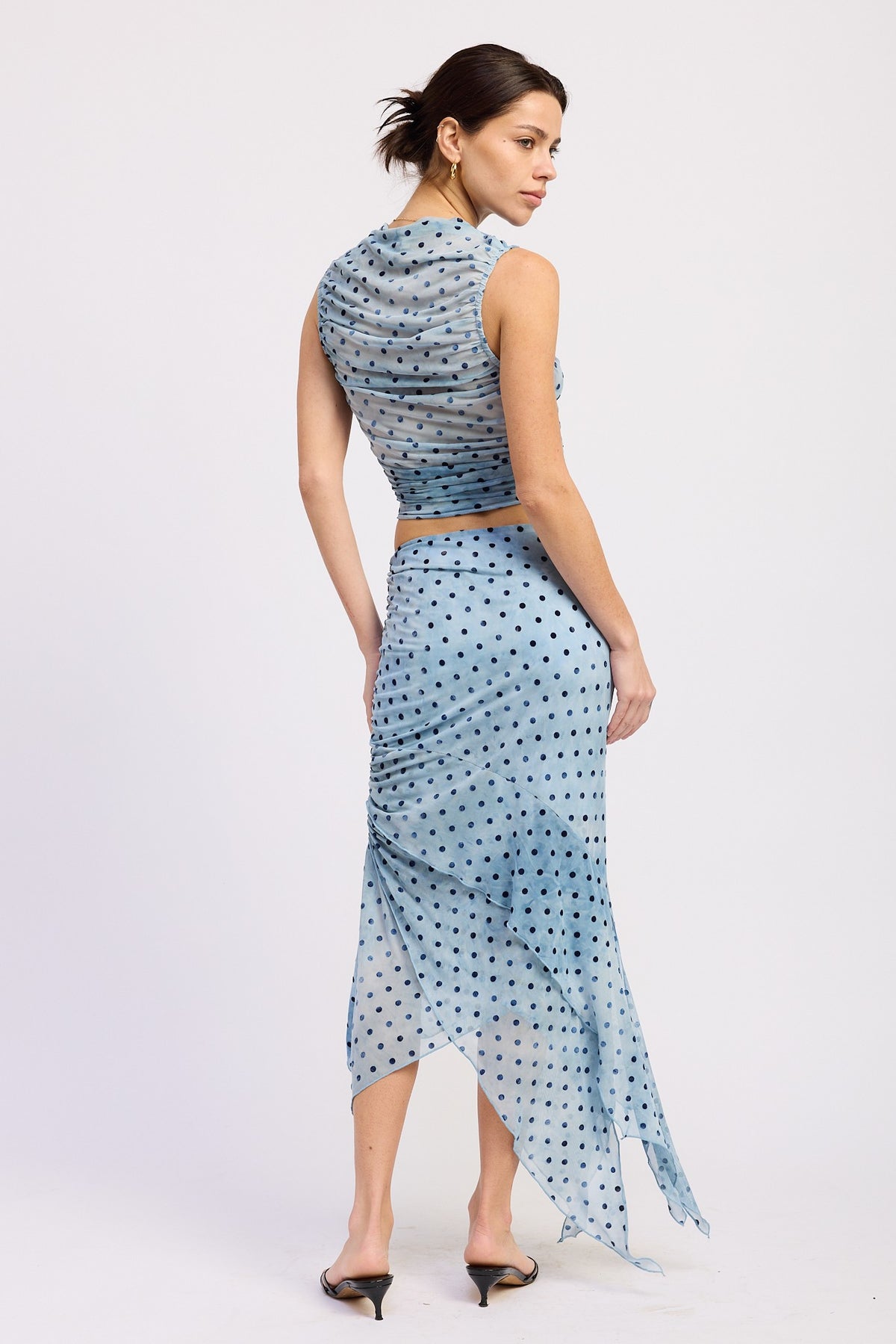 Mock Neck Shirred Tank Top