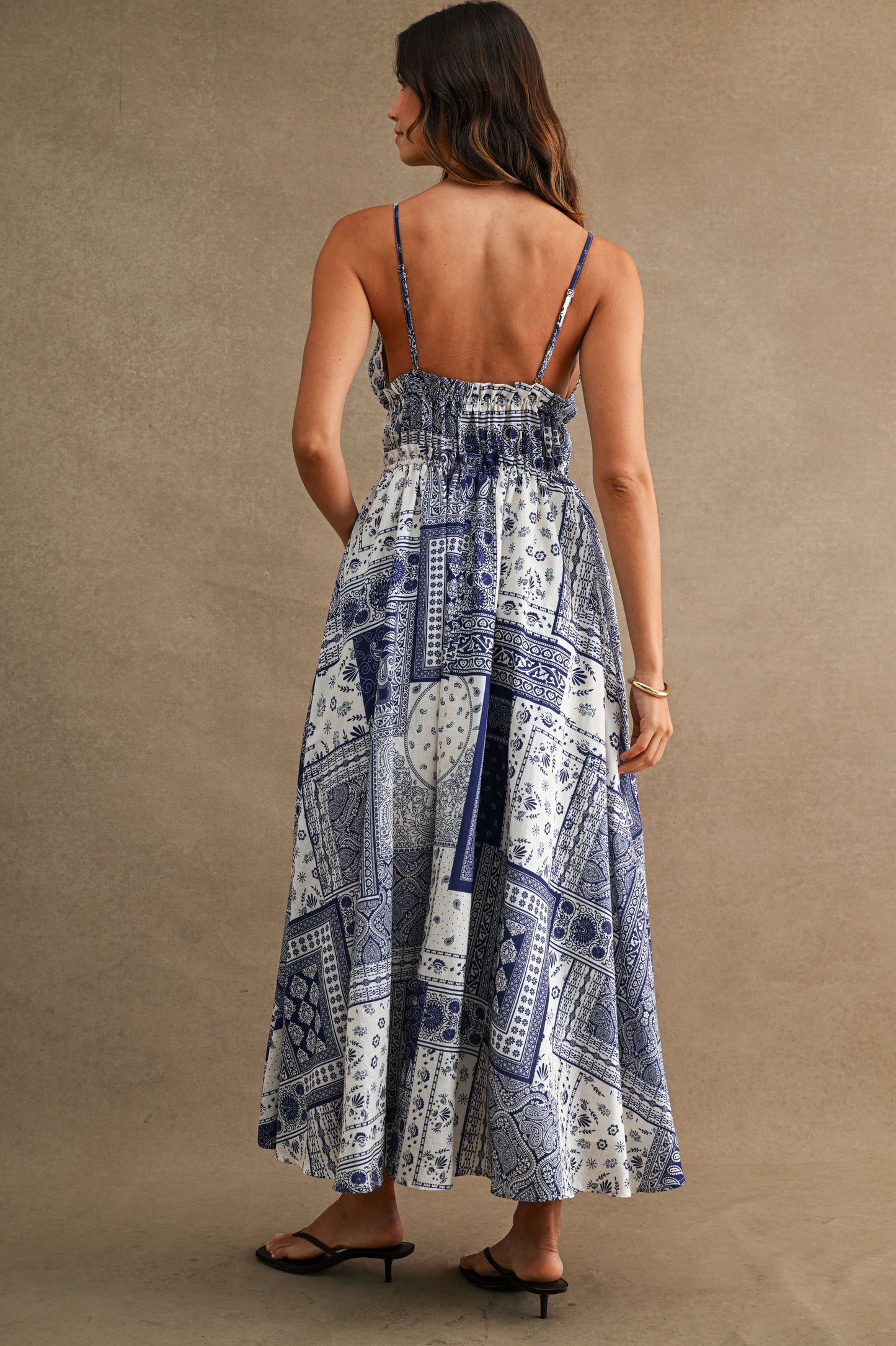Patchwork Paisley Midi Dress