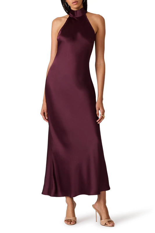 Lara Satin Bias Cut Maxi Dress - Steve Madden