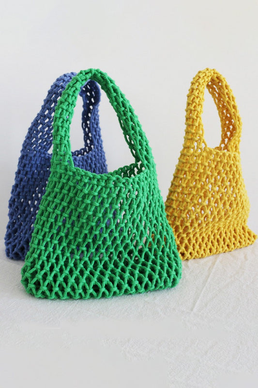 Mesh Woven Bucket Bag