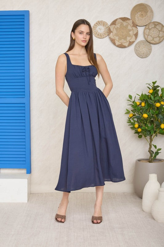 Corset Detail Midi Dress