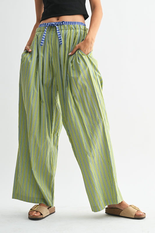 Striped Wide-leg Trousers