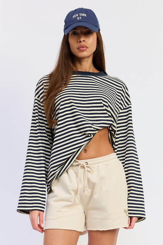 Oversized Striped Basic Top
