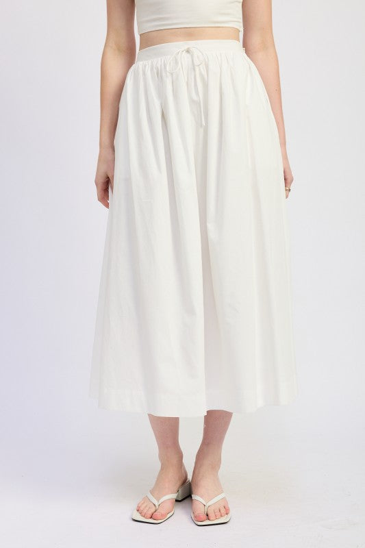 Full Shirred Midi Skirt