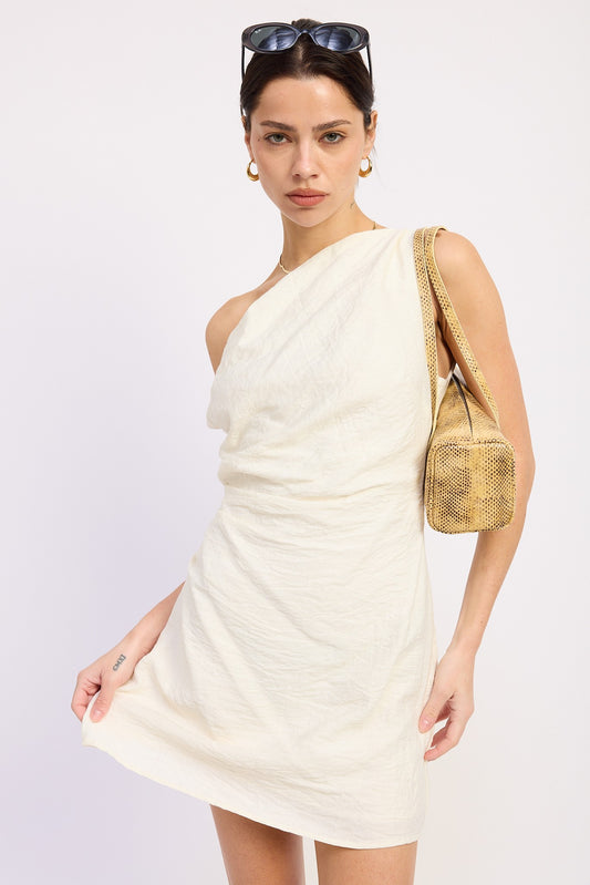 Off Shoulder Wrapped Mini Dress