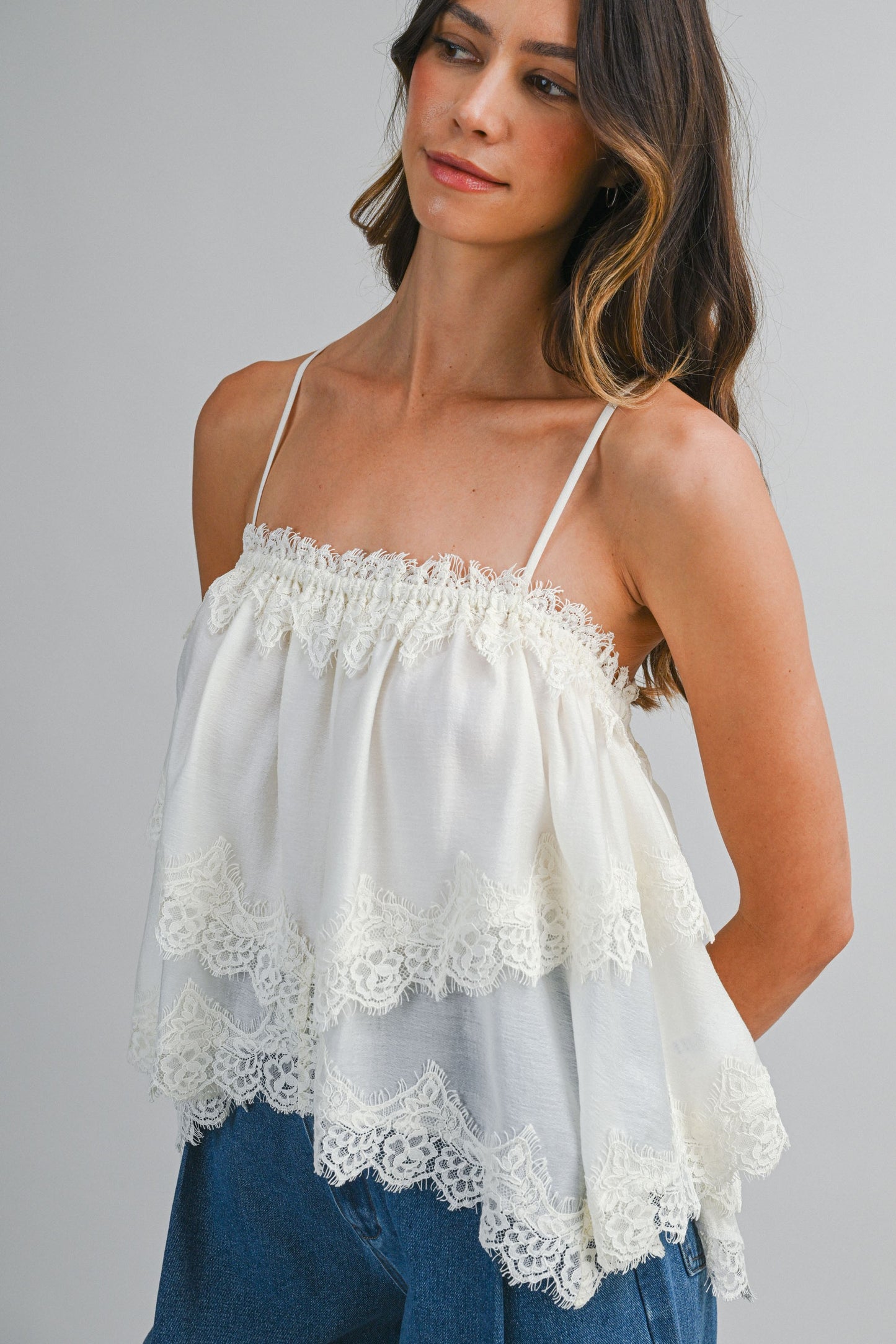Lace Tiered Cami Top