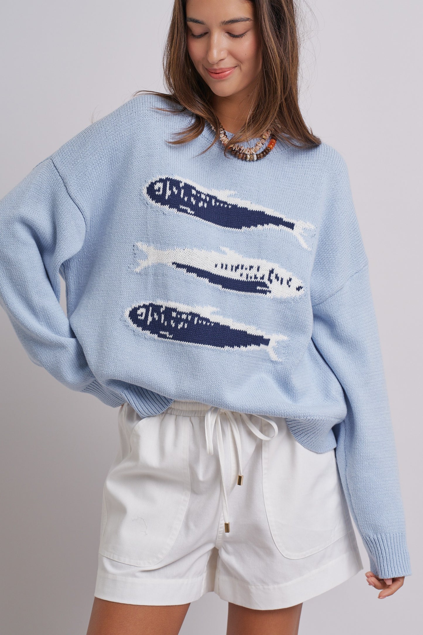 Seaside Sardine Oversized Knit Sweater -PRE ORDER