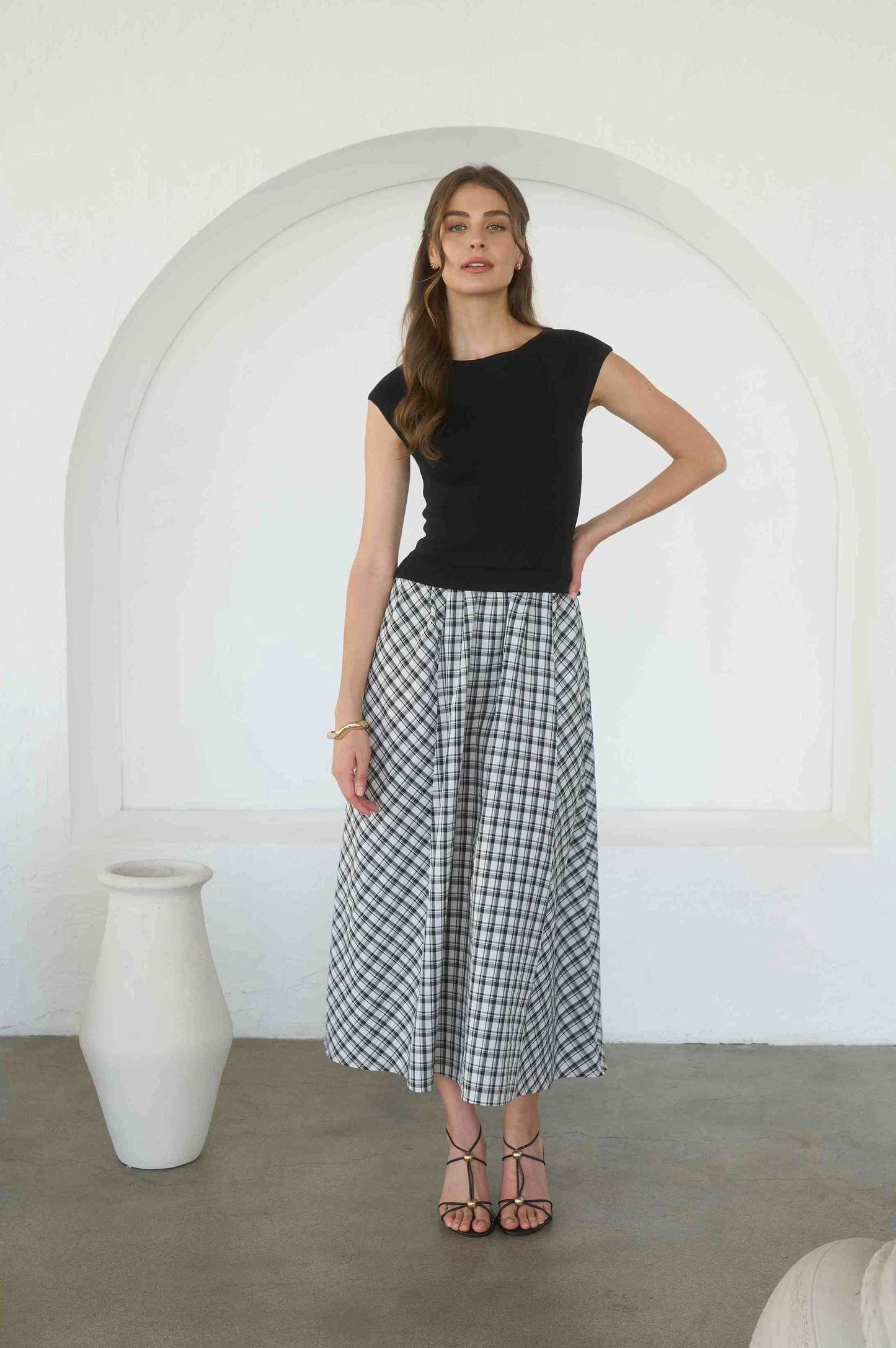 Plaid Midi Dress