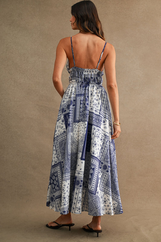 Patchwork Paisley Midi Dress
