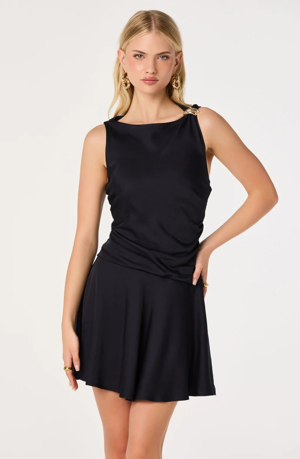Violet Drop-Waist Mini Dress