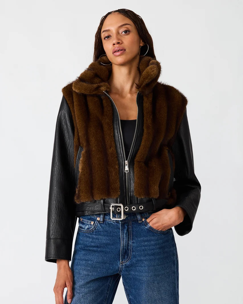 Ryland Jacket Fur Print - Steve Madden