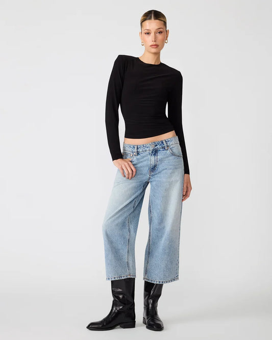 Seline Knit Top Black - Steve Madden
