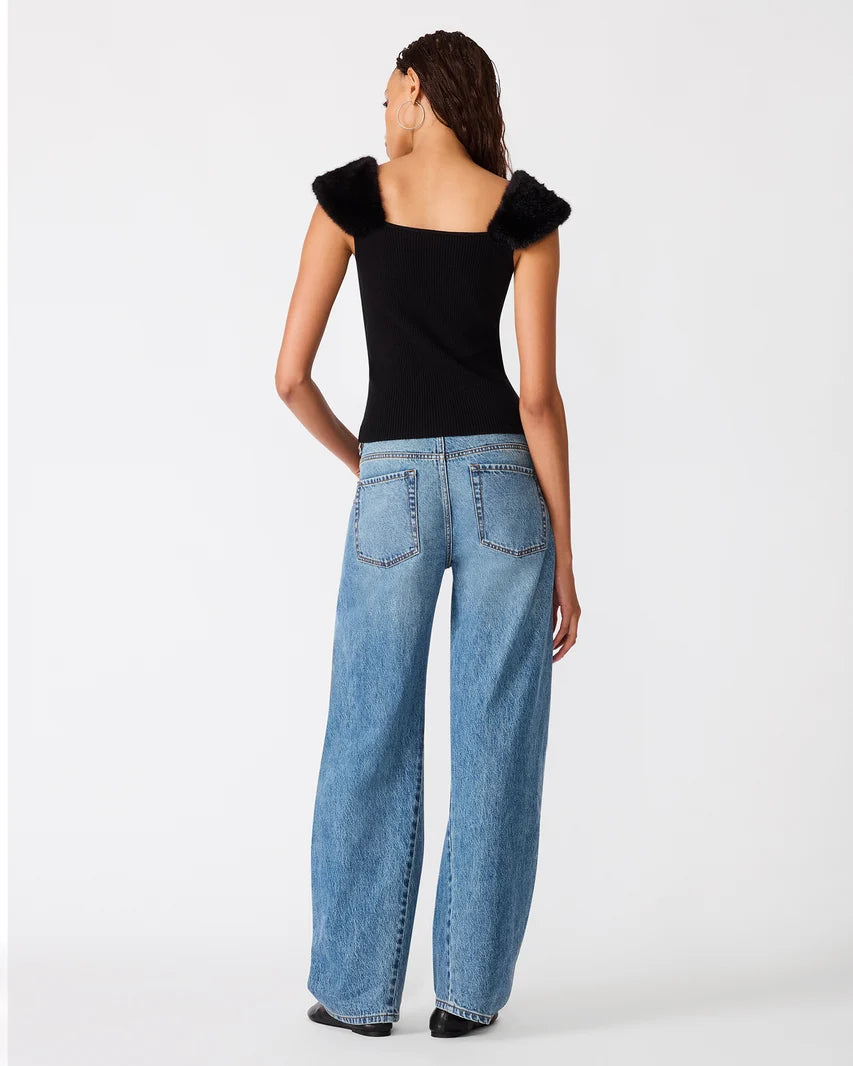 Madelyn Sweater Top Black - Steve Madden