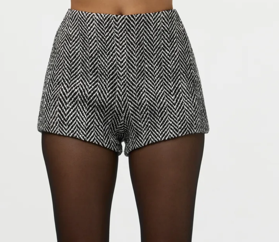 Herringbone Suited Hot Pants