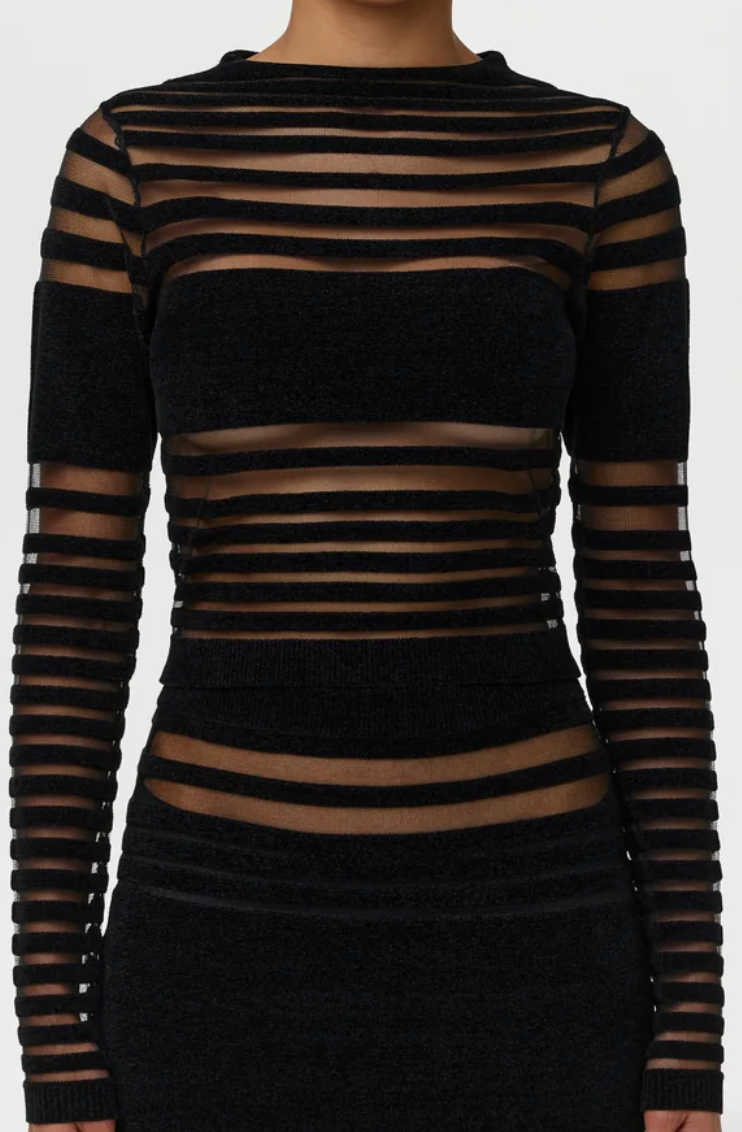 Knit Striped Sheer Top