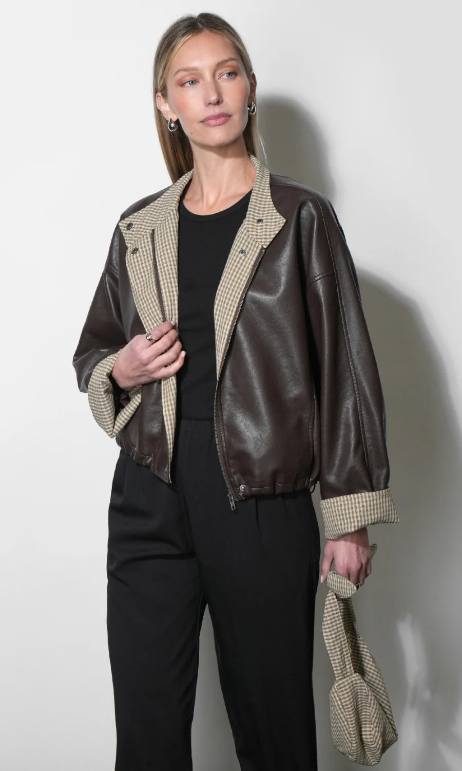 Tania Faux Leather Jacket W/ Tote