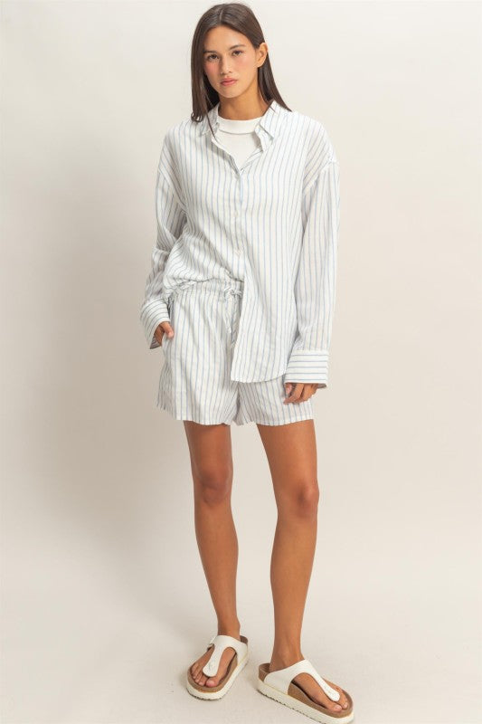Striped Button-Up Shirt